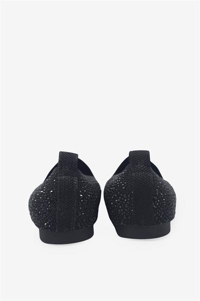 Beety Kadın Taşlı Triko Babet Siyah AKYN224.133