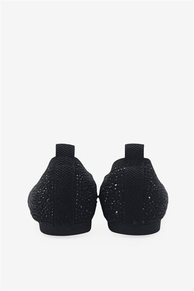 Beety Kadın Taşlı Triko Babet Siyah AKYN224.193