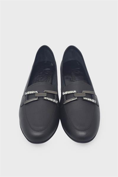 Beety Kadın Toka Detaylı Casual Deri Ayakkabı Siyah AKYN04.25020