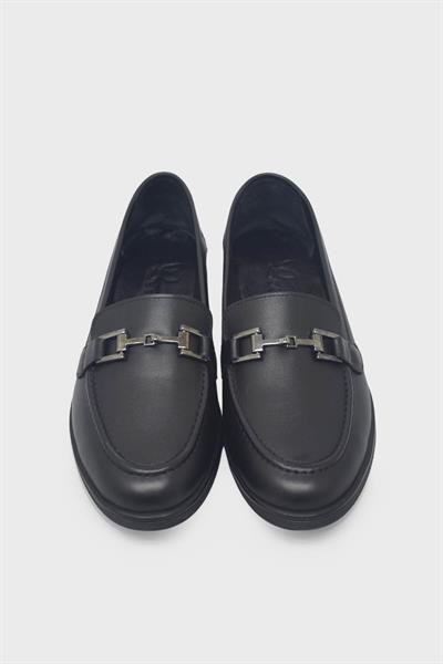 Beety Kadın Toka Detaylı Casual Deri Ayakkabı Siyah AKYN04.2122