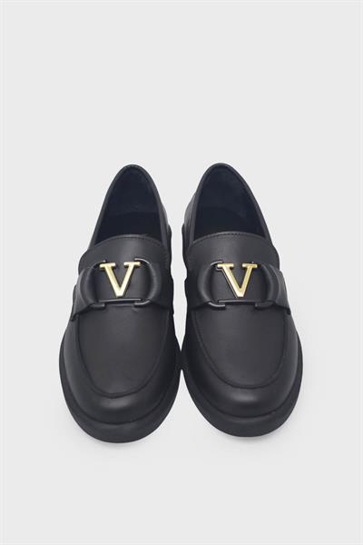 Beety Kadın Toka Detaylı Casual Deri Ayakkabı Siyah AKYN04.2121