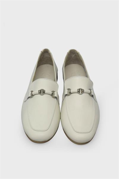 Beety Kadın Toka Detaylı Casual Deri Ayakkabı Bej AKYN111.51