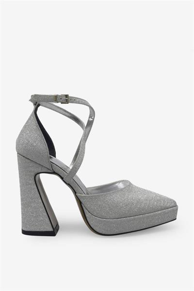 Beety Kadın Topuklu Abiye Ayakkabı Gümüş AKYN223.1202
