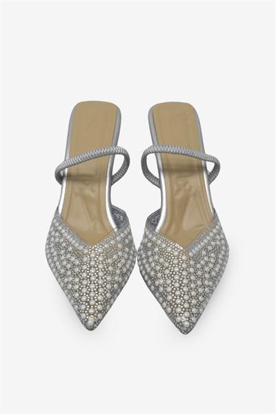 Beety Kadın Topuklu Abiye Ayakkabı Gümüş AKYN228.001