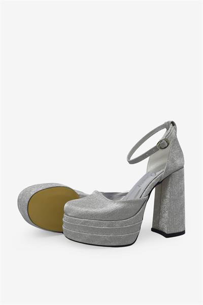 Beety Kadın Topuklu Abiye Ayakkabı Gümüş AKYN222.804