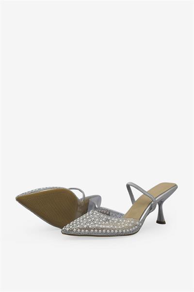 Beety Kadın Topuklu Abiye Ayakkabı Gümüş AKYN228.001