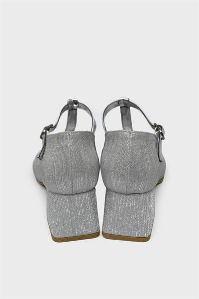 Beety Kadın Topuklu Abiye Ayakkabı Gümüş Simli AKYN25.905