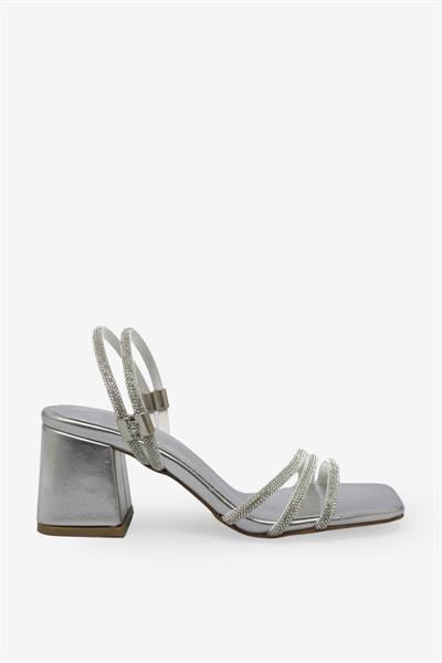 Beety Kadın Topuklu Abiye Sandalet Gümüş AKYN50.1099