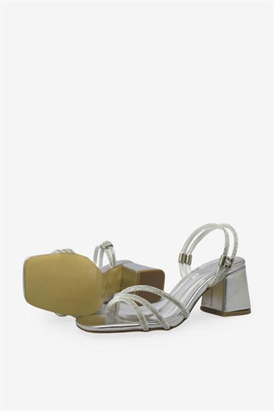 Beety Kadın Topuklu Abiye Sandalet Gümüş AKYN50.1099