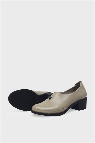 Beety Kadın Topuklu Deri Ayakkabı Vizon AKYN219.561