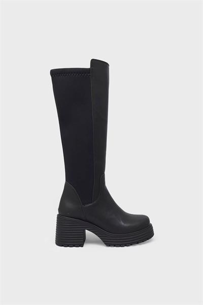 Beety Kadın Topuklu Deri Çizme Siyah AKYN163.217