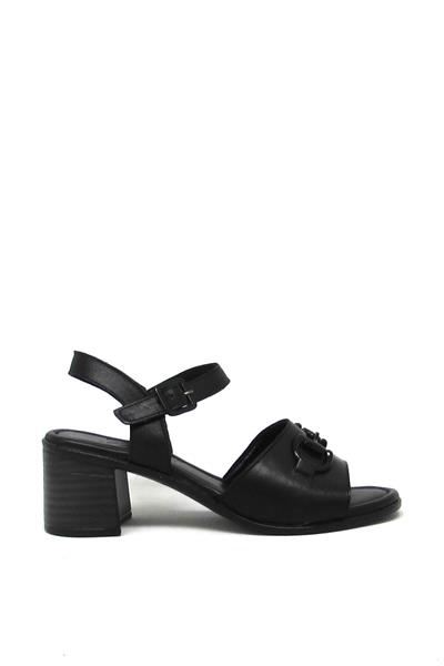 Beety Kadın Topuklu Deri Sandalet Siyah AKYN116.300