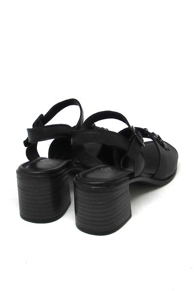 Beety Kadın Topuklu Deri Sandalet Siyah AKYN116.300