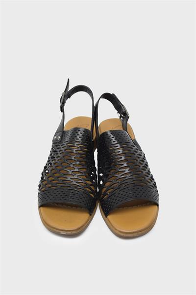 Beety Kadın Topuklu Deri Sandalet Siyah AKYN69.6001