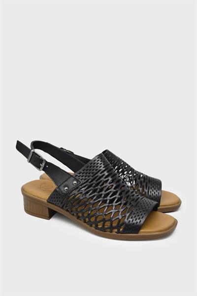Beety Kadın Topuklu Deri Sandalet Siyah AKYN69.6001
