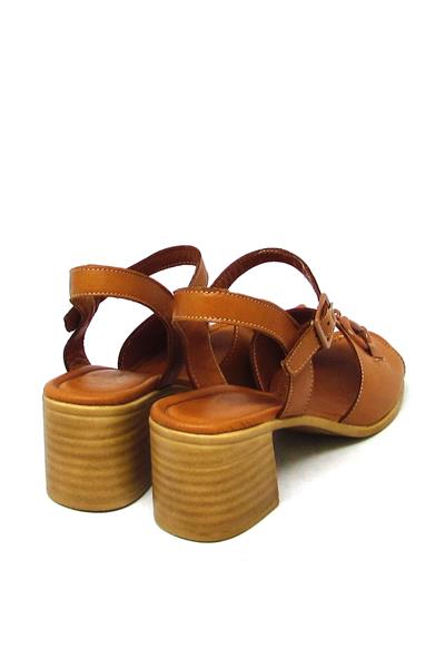 Beety Kadın Topuklu Deri Sandalet Taba AKYN116.300