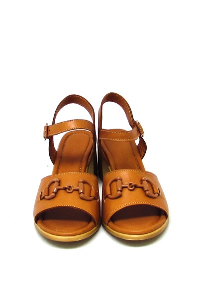 Beety Kadın Topuklu Deri Sandalet Taba AKYN116.300