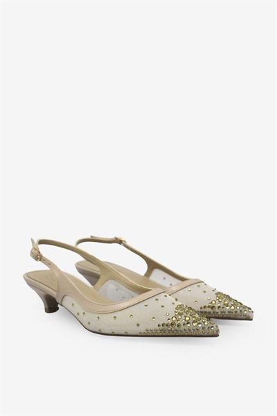 Beety Kadın Transparan Kısa Topuk Abiye Ayakkabı Nut AKYN52.150