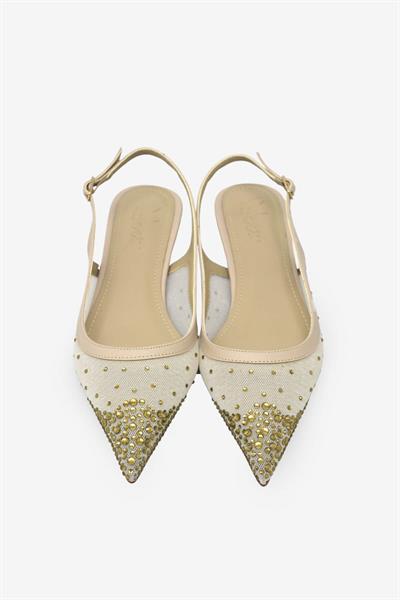 Beety Kadın Transparan Kısa Topuk Abiye Ayakkabı Nut AKYN52.150