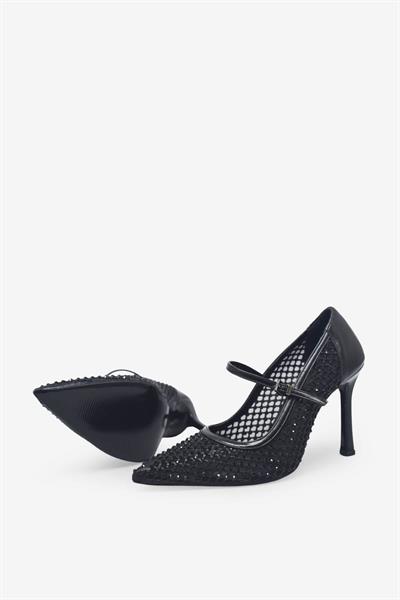 Beety Kadın Transparan Topuklu Ayakkabı Siyah AKYN60.5707