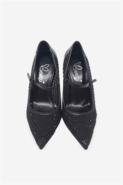 Beety Kadın Transparan Topuklu Ayakkabı Siyah AKYN60.5707