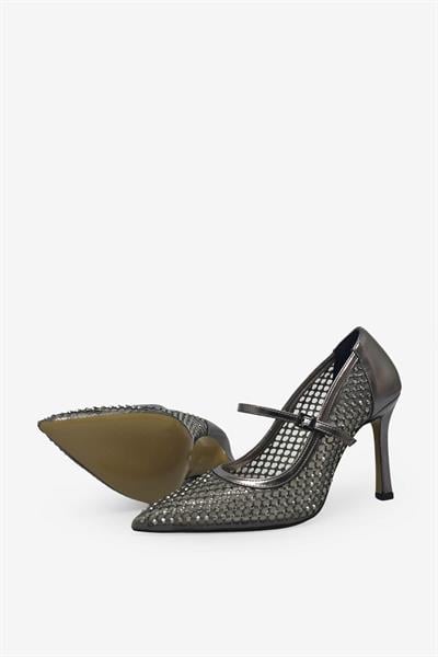 Beety Kadın Transparan Topuklu Ayakkabı Platin AKYN60.5707