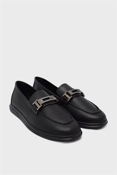 Beety Kadın Yazlık Casual Deri Ayakkabı Siyah AKYN04.981