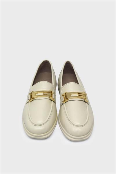 Beety Kadın Yazlık Casual Deri Ayakkabı Bej AKYN04.981