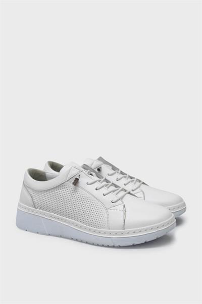 Beety Kadın Yazlık Comfort Deri Ayakkabı Beyaz AKYN202.5277-1