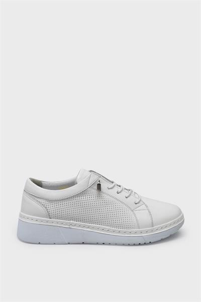 Beety Kadın Yazlık Comfort Deri Ayakkabı Beyaz AKYN202.5277-1