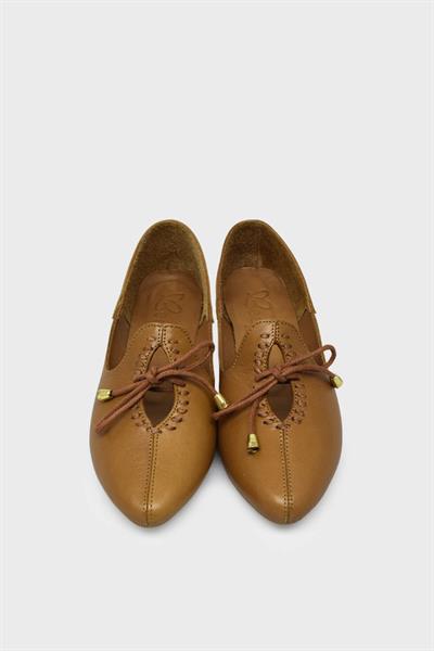 Beety Kadın Yazlık Makülen Deri Babet Taba AKYN142.300