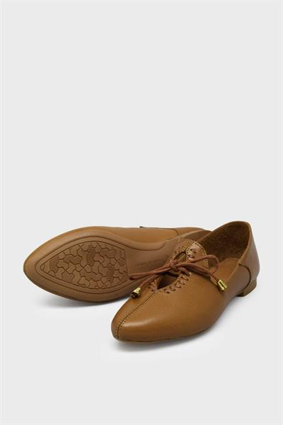 Beety Kadın Yazlık Makülen Deri Babet Taba AKYN142.300