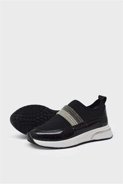 Beety Kadın Yazlık Streç Sneakers Siyah Beyaz AKYN181.P43