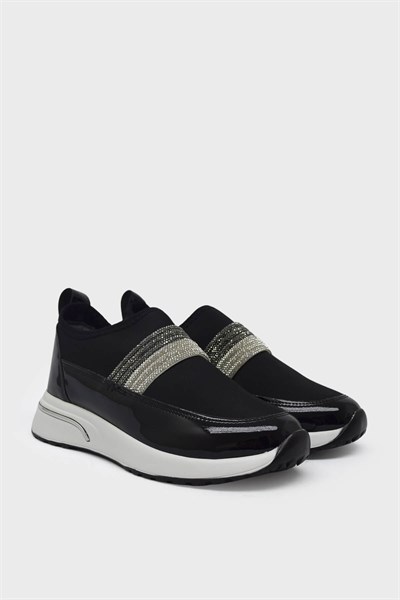 Beety Kadın Yazlık Streç Sneakers Siyah Beyaz AKYN181.P43