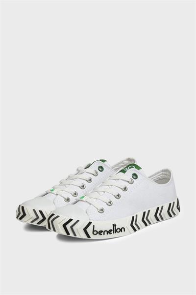 Benetton Erkek Kısa Converse Ayakkabı Beyaz Siyah BN-30626