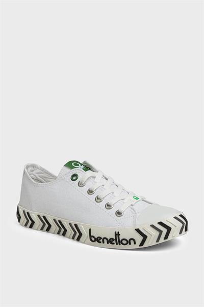 Benetton Erkek Kısa Converse Ayakkabı Beyaz Siyah BN-30626