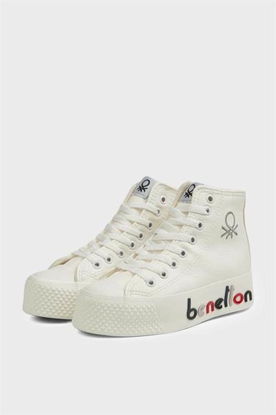 Benetton Kadın Boğazlı Casual Bot Beyaz BN-30820
