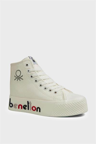 Benetton Kadın Boğazlı Casual Bot Beyaz BN-30820