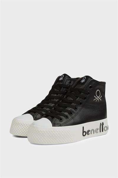 Benetton Kadın Boğazlı Casual Bot Siyah BN-30820
