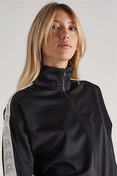 Benetton Kadın Fermuarlı Sweatshirt Siyah BNT-W20189