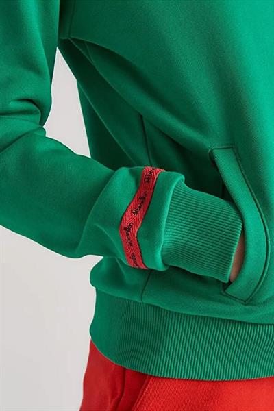 Benetton Kadın Kapüşonlu Fermuarlı Sweatshirt Yeşil BN-W20195