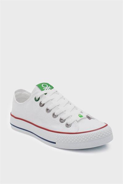 Benetton Kadın Kısa Converse Spor Ayakkabı Beyaz BN-30196