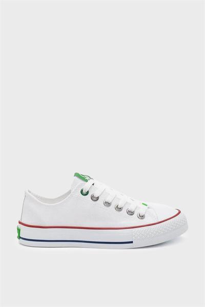 Benetton Kadın Kısa Converse Spor Ayakkabı Beyaz BN-30196