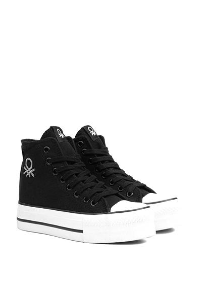 Benetton Kadın Uzun Converse Spor Ayakkabı Siyah BN-30939