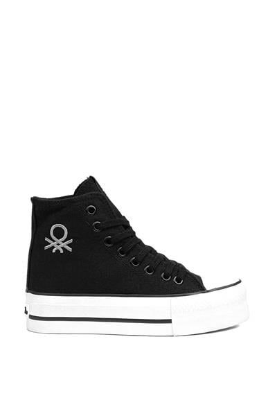 Benetton Kadın Uzun Converse Spor Ayakkabı Siyah BN-30939