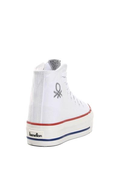 Benetton Kadın Uzun Converse Spor Ayakkabı Beyaz BN-30939