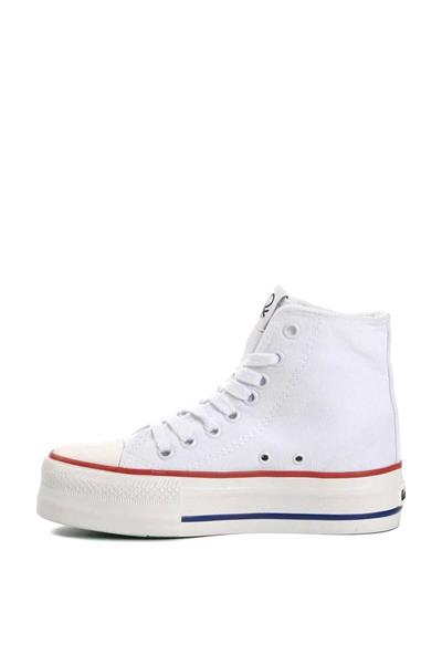 Benetton Kadın Uzun Converse Spor Ayakkabı Beyaz BN-30939