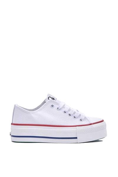 Benetton Kadın Yarım Converse Spor Ayakkabı Beyaz BN-30935