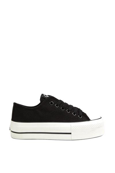 Benetton Kadın Yarım Converse Spor Ayakkabı Siyah BN-30935