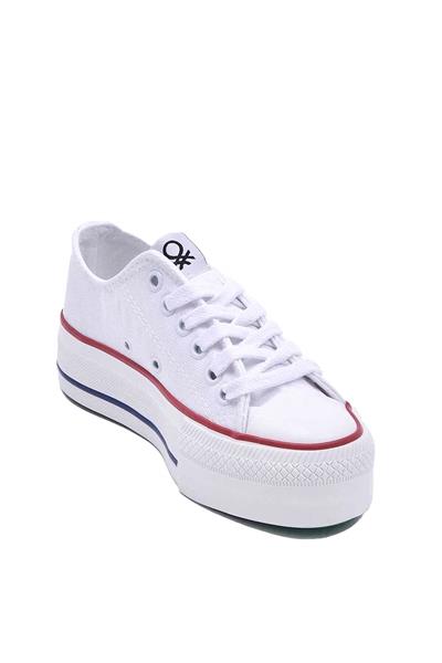 Benetton Kadın Yarım Converse Spor Ayakkabı Beyaz BN-30935
